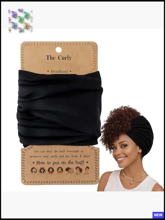 Extra Wide Stretchy Sleep Scarf Headband Anti-Frizz Curly Hair Wrap main image 7